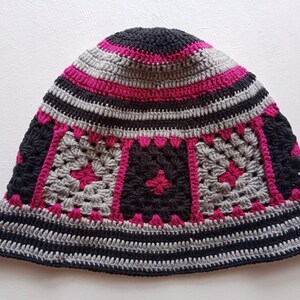 Handmade unisex granny square crochet bucket hat, Crochet beanie, Crochet bucket hat for men, for women, Gift for him, Gift for her