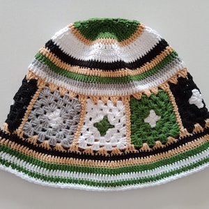 Handmade unisex granny square crochet bucket hat, Crochet beanie, Crochet bucket hat for men, for women, Gift for him, Gift for her