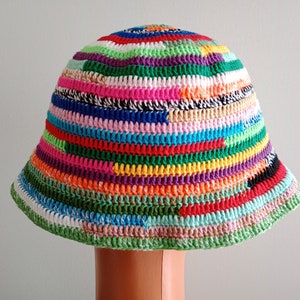 Unisex handmade multicolor crochet bucket hat, bucket hat for women, for men