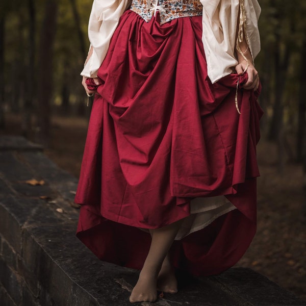 Basic full length skirt, elastic OR drawstring waist (must specify), elf, fairy, princess, maiden, pirate, ren fair.