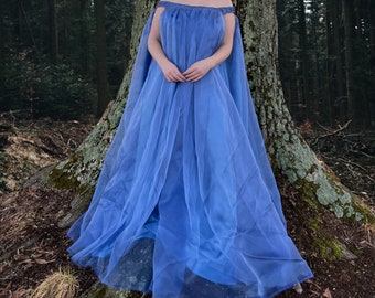 Organza gown, off the shoulder, adjustable, ren fair, dress, maternity, none-maternity friendly,