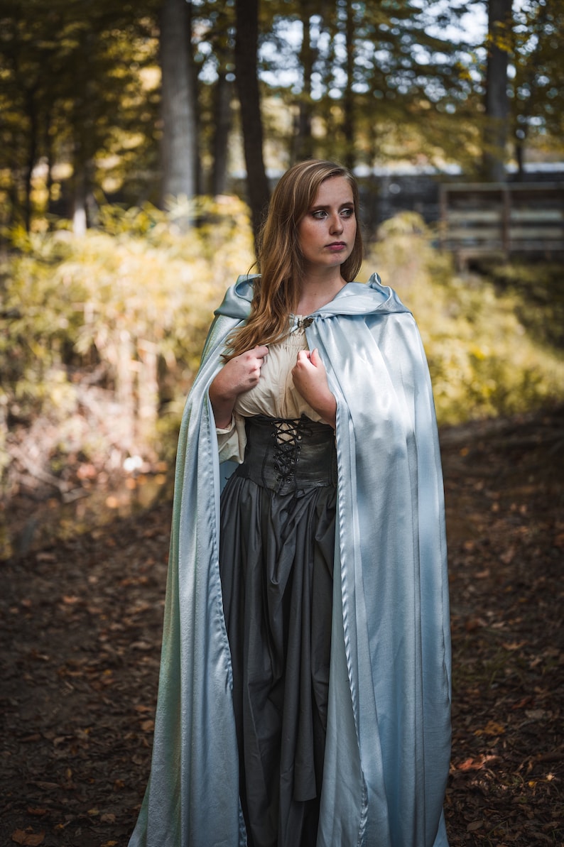 Floor length cloak with lined hood. Elf, fairy, princess, queen, maiden, ren fair image 2