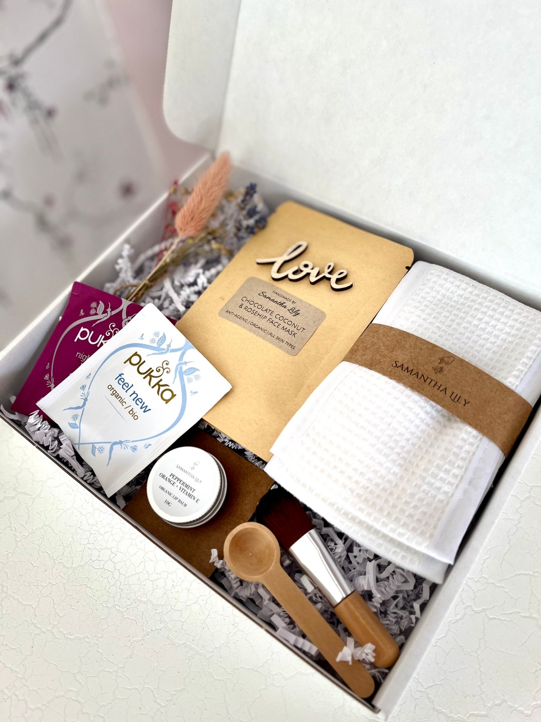 Spa Facial Box for Her, Handmade Organic Skincare, Eco Pamper Hamper for Her, Relaxation Gift