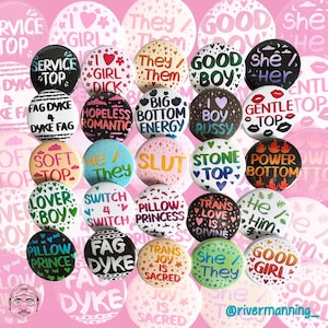 Queer Kink Button Badges 38mm LGBTQ