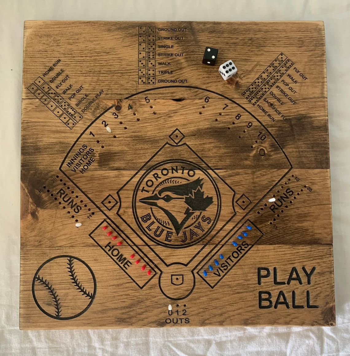 Dice Baseball board game Etsy Dice Baseball board game Etsy