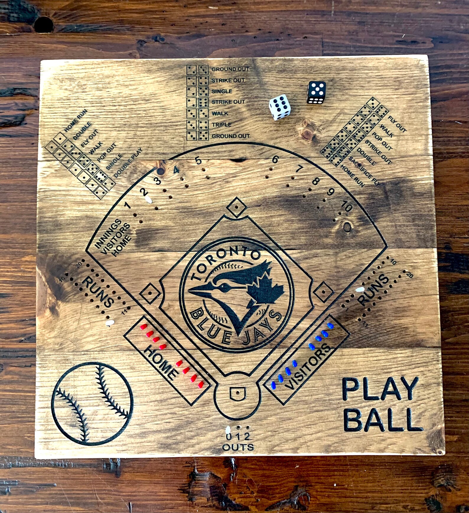 Dice Baseball board game Etsy