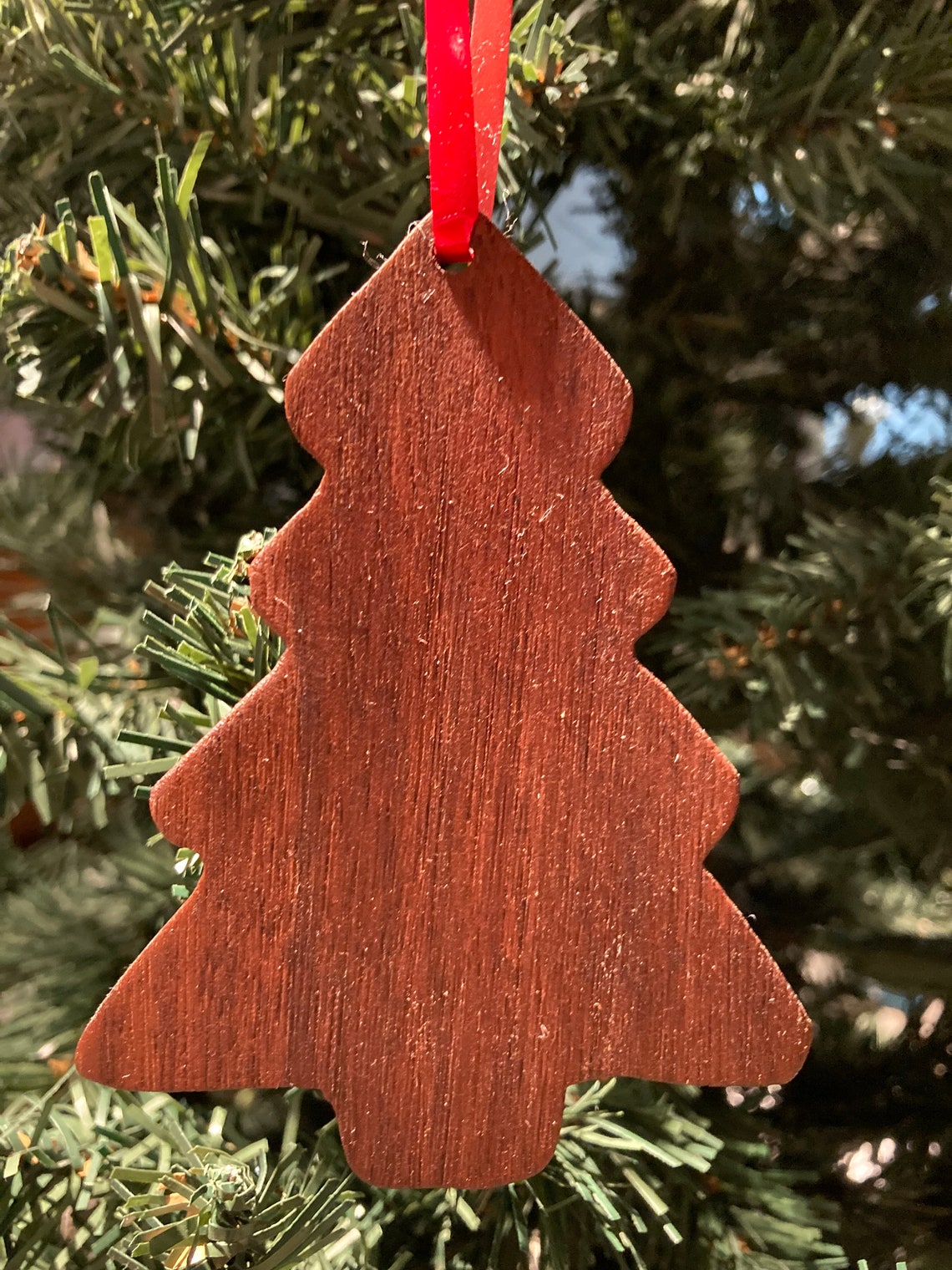 Christmas Tree shaped Handmade Hardwood Ornaments Oak & Walnut Etsy