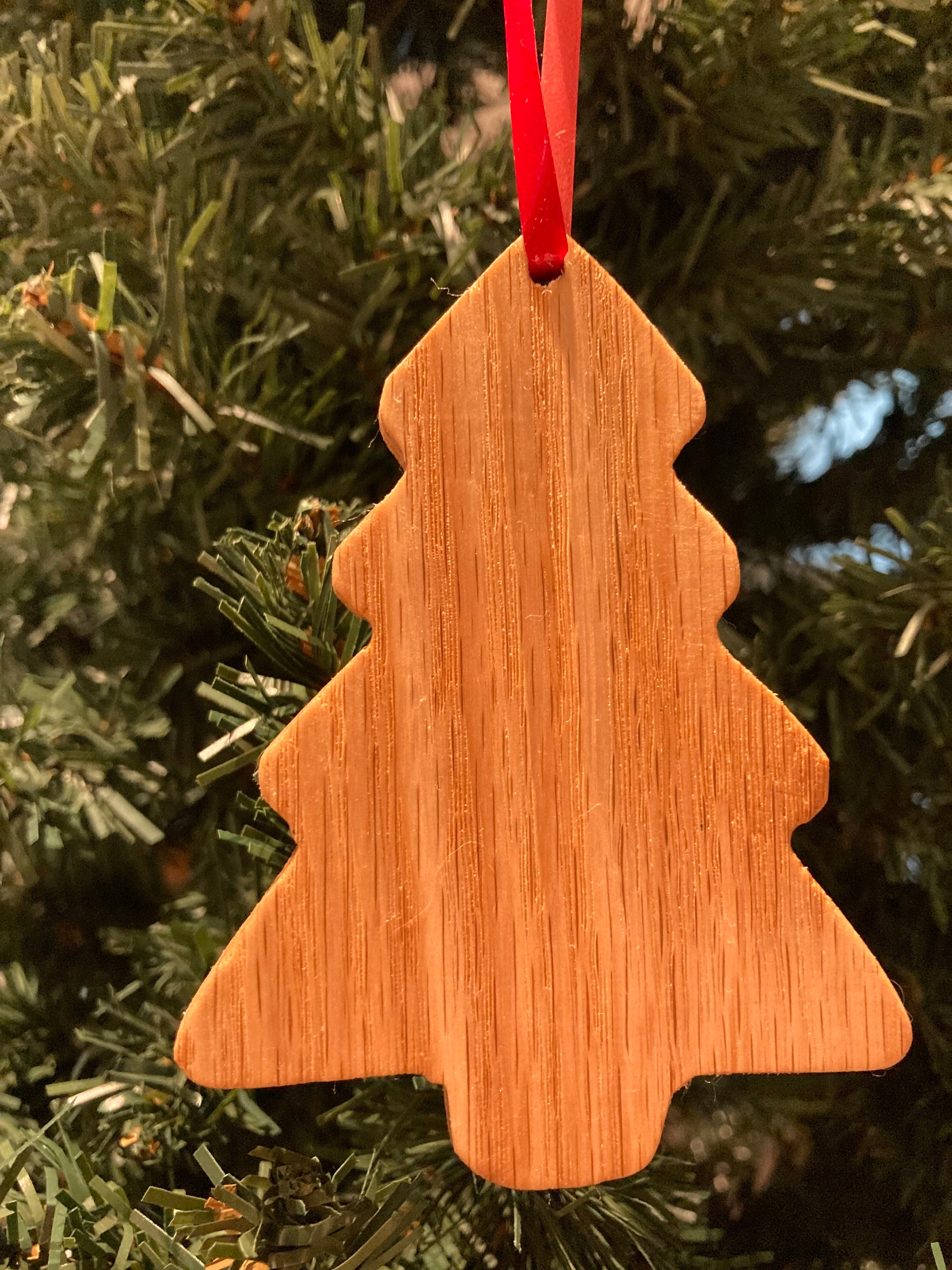 Christmas Tree shaped Handmade Hardwood Ornaments Oak & Walnut Etsy