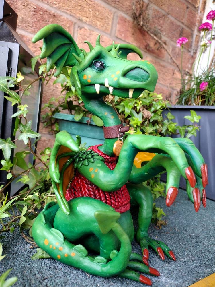 Mythical Dragon Fantasy Art Sculpture Gothic Goblincore Etsy