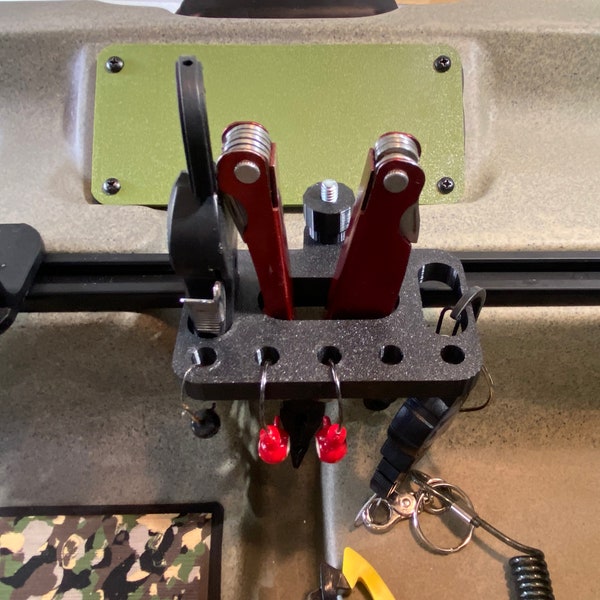 Tool and Lure Holder - Track Mounted Kayak or Boat Accessory. 3D Printed