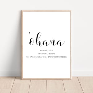 Ohana significa famiglia SVG/PNG/PDF. Lilo e Stitch. Arte murale e decorazioni hawaiane. File di taglio hawaiano e stampa digitale.