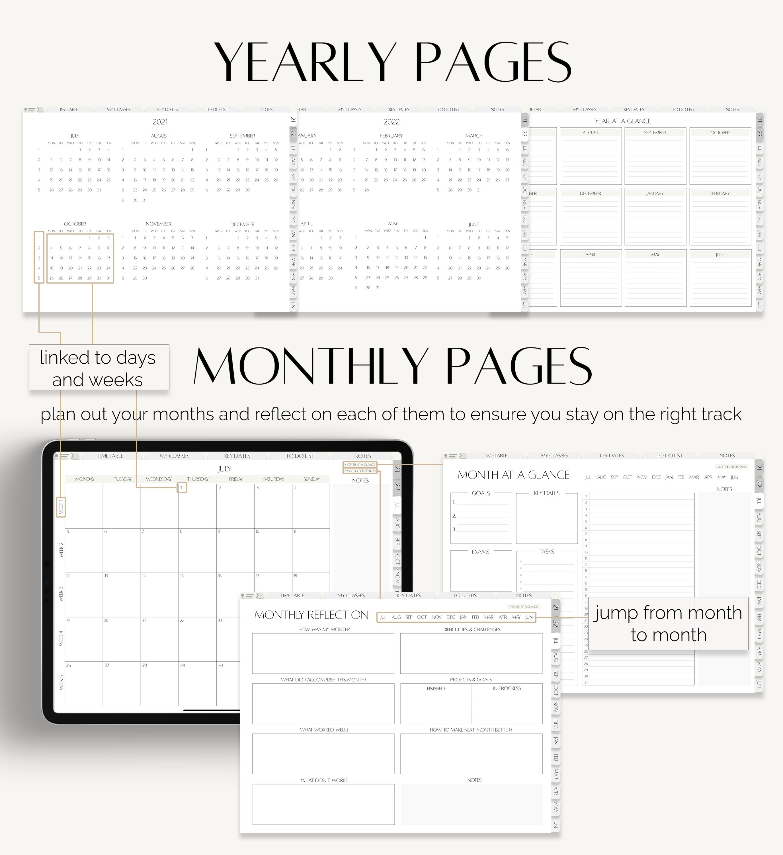 20212022 Student Digital Planner Goodnotes Academic Planner Etsy