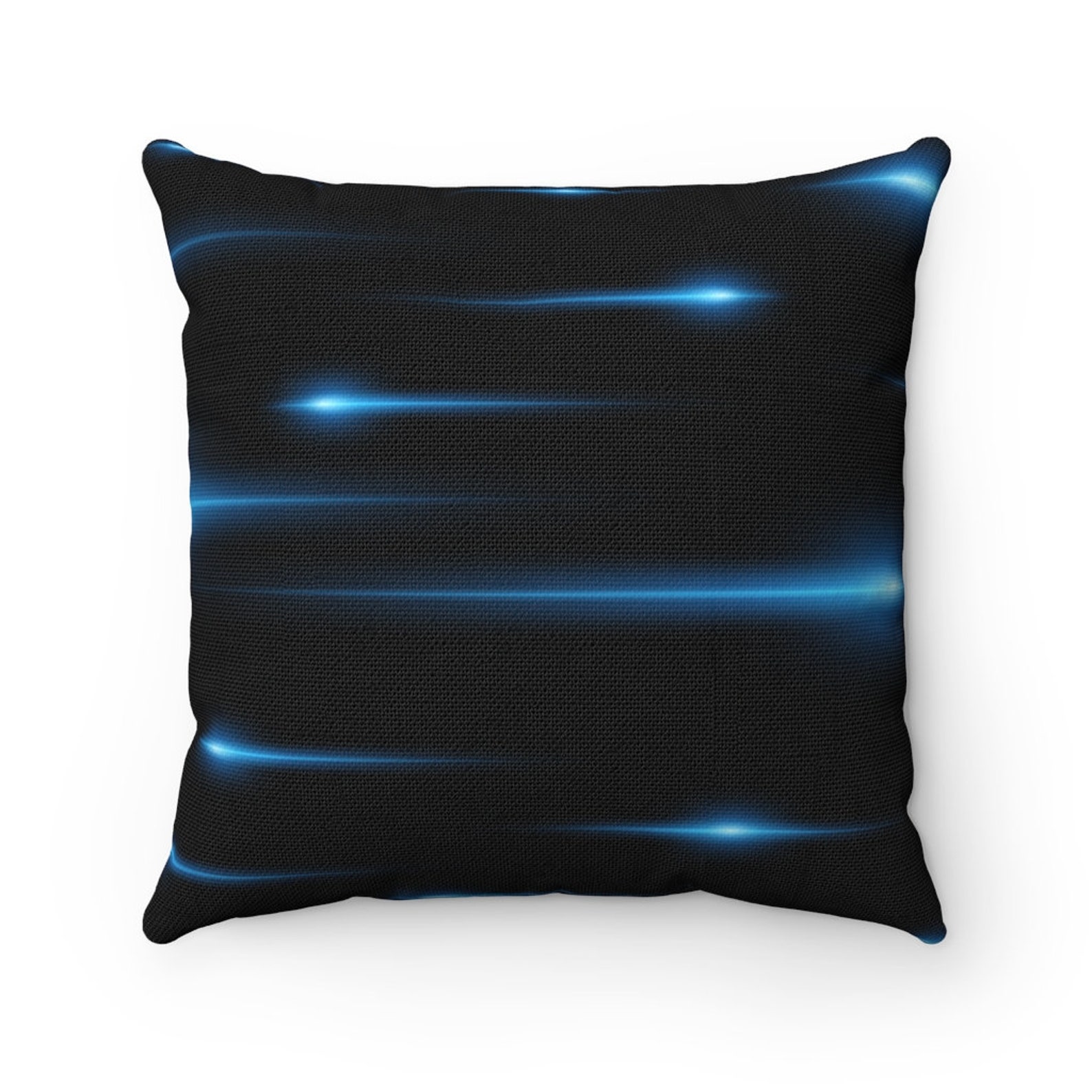 Neon Blue Square Pillow Etsy