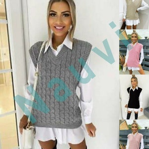 sleeveless knitted jumper womens