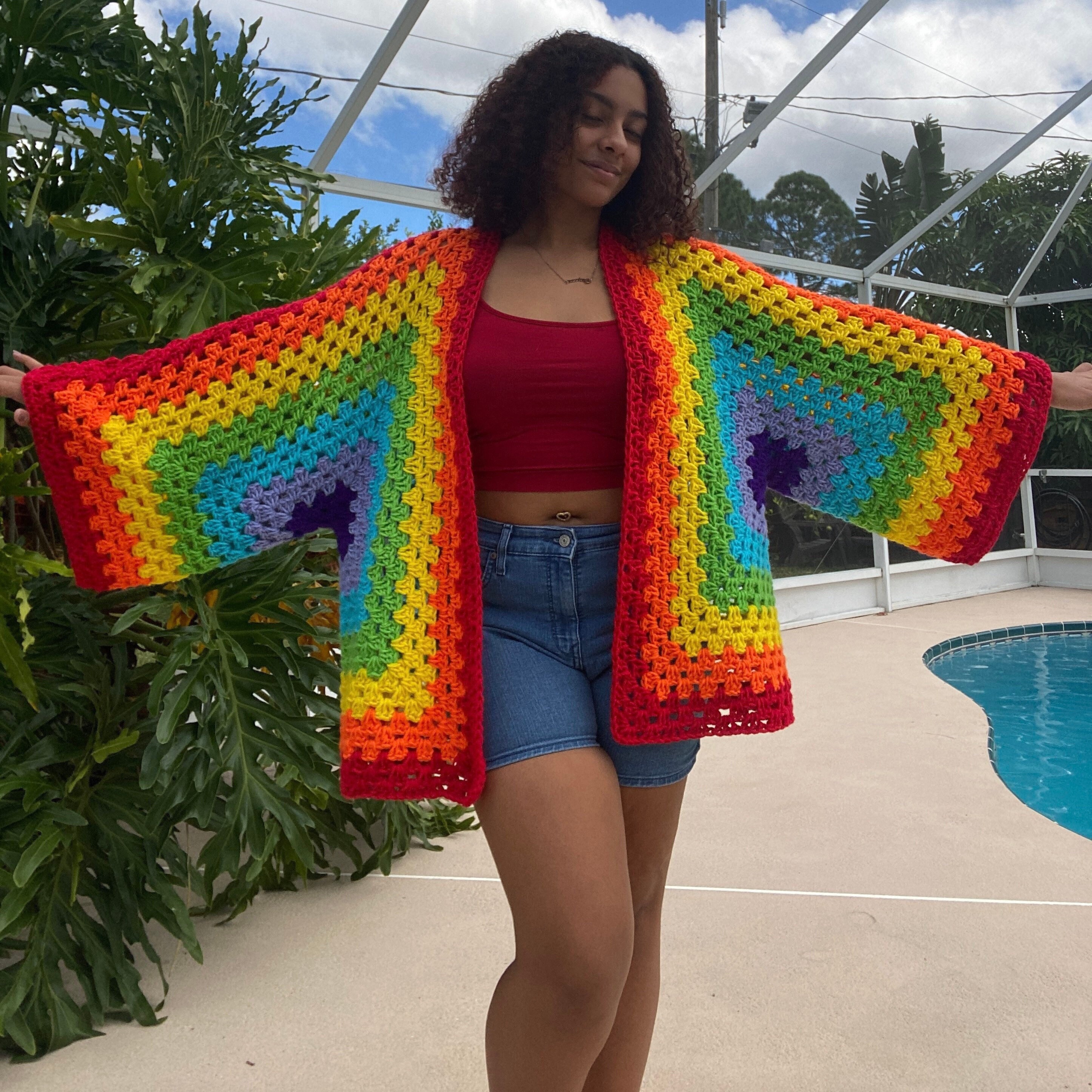 Rainbow Cardigan - Etsy