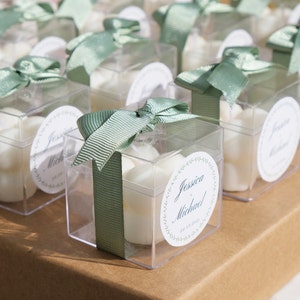 Wedding Favor Candles, Personalized Wedding Favor for Guests Bulk, Custom Favor Boxes, Engagement Gift, Handmade Custom Candle Favors