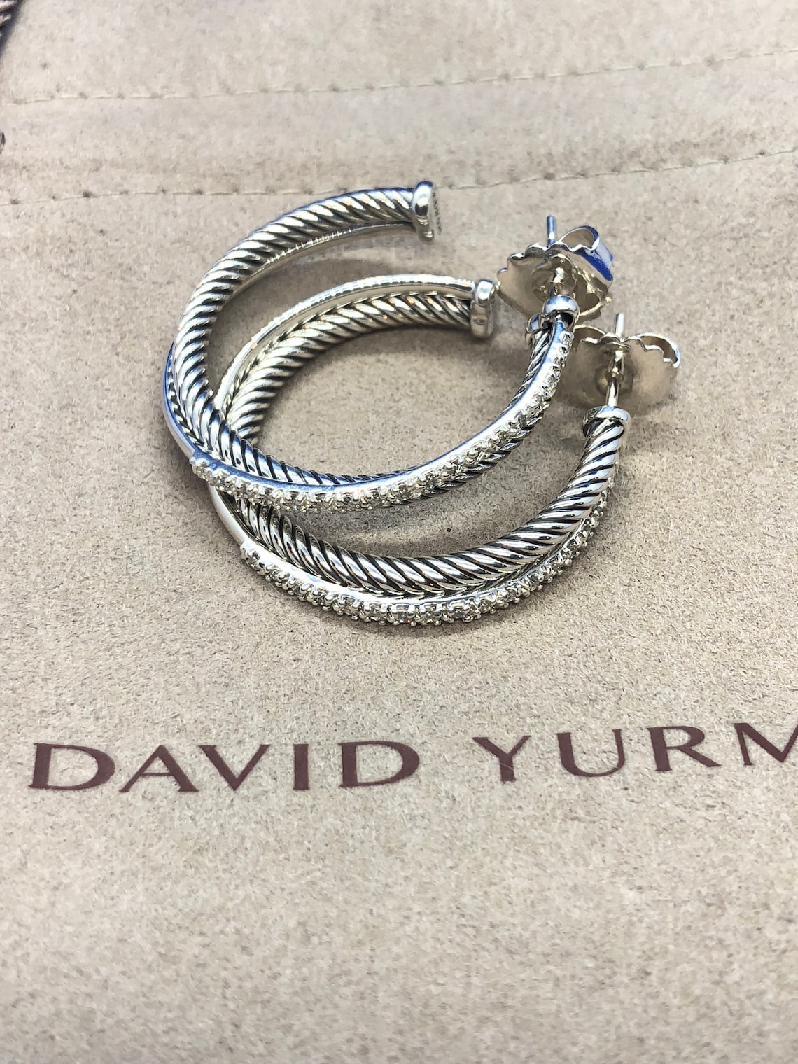 David Yurman 31mm Crossover Hoops Earrings | Etsy