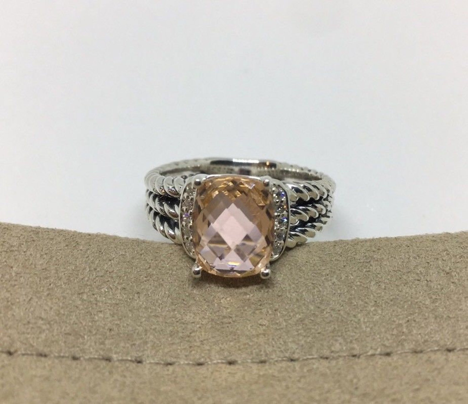 David Yurman Morganite Petite Wheaton Ring | Etsy