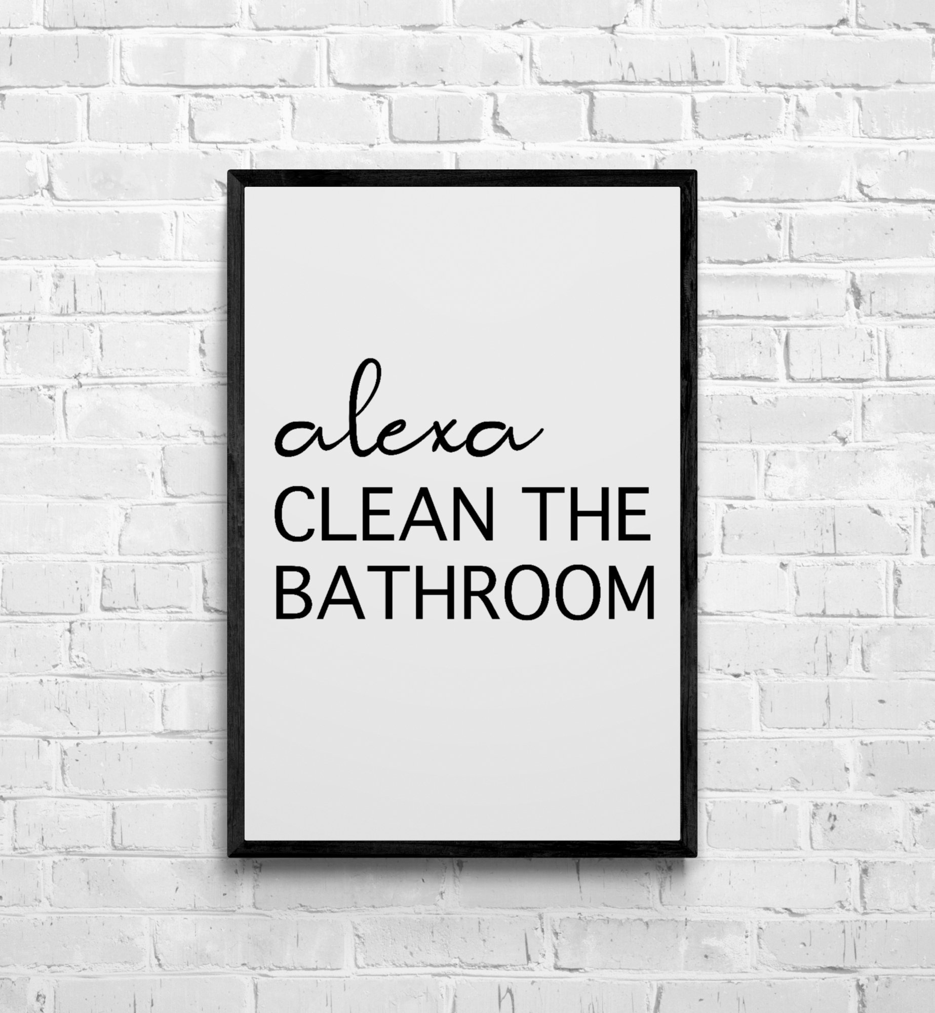 Alexa Clean The Bathroom Wall Art Bathroom DecorBathroom Etsy