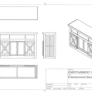 Entertainment Center Digital Plans, DIY Wood Working Plans