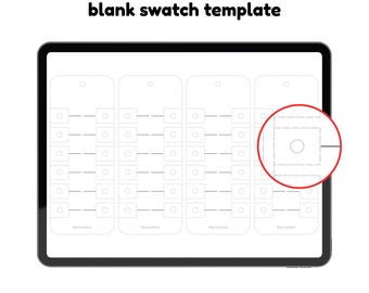 Blank Rectangular Swatch Template for Acrylic Markers Printable Paint Swatch Sheet Watercolour Color Chart Page Instant PDF Download