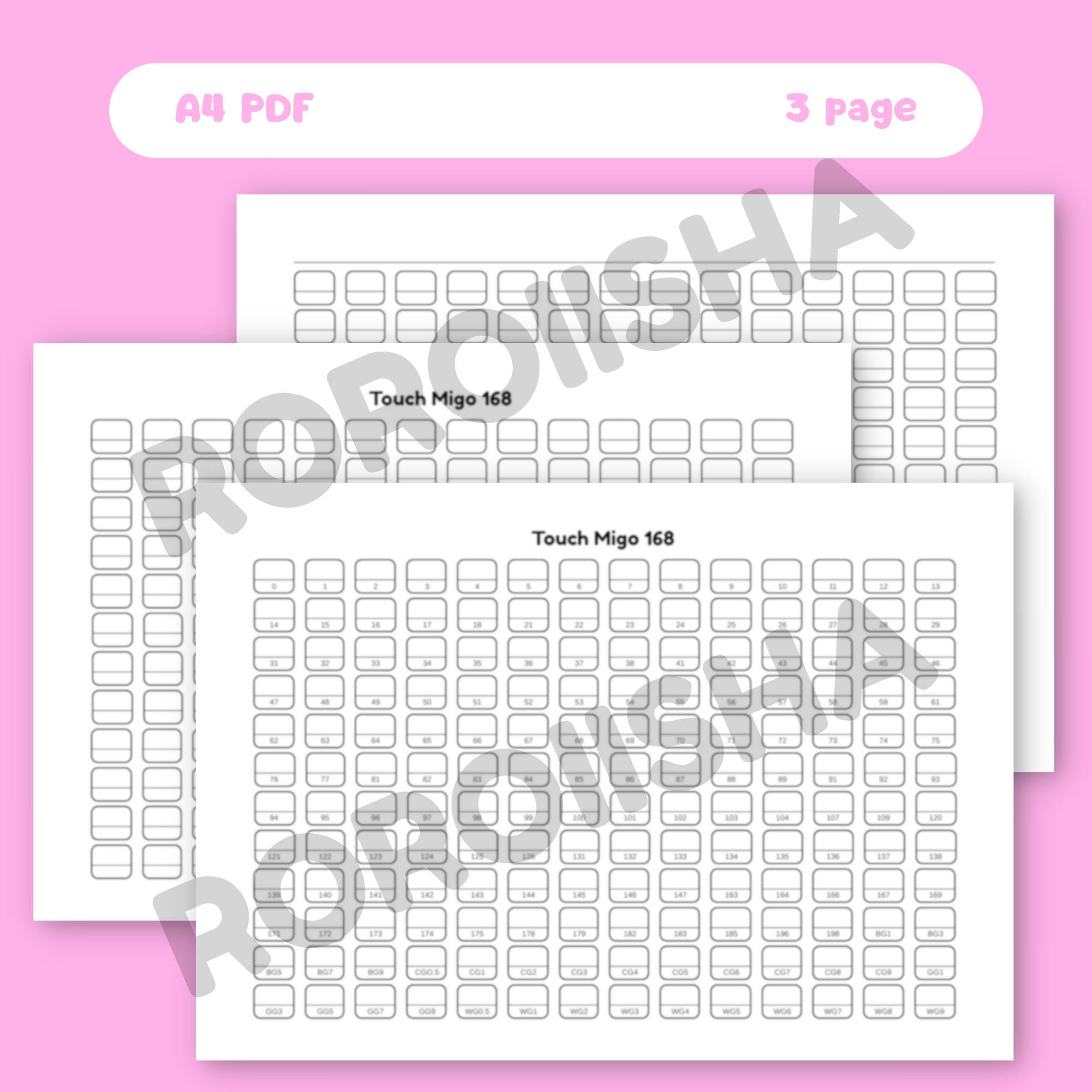 Touch Migo 168 Color Marker Swatch Chart Printable Color Chart