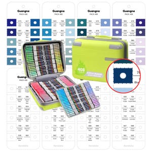 Guangna 408 Colors Acrylic Marker Swatch Template Brush Pen Color Chart Printable Swatch Coloring Sheet PDF Instant Download Digital