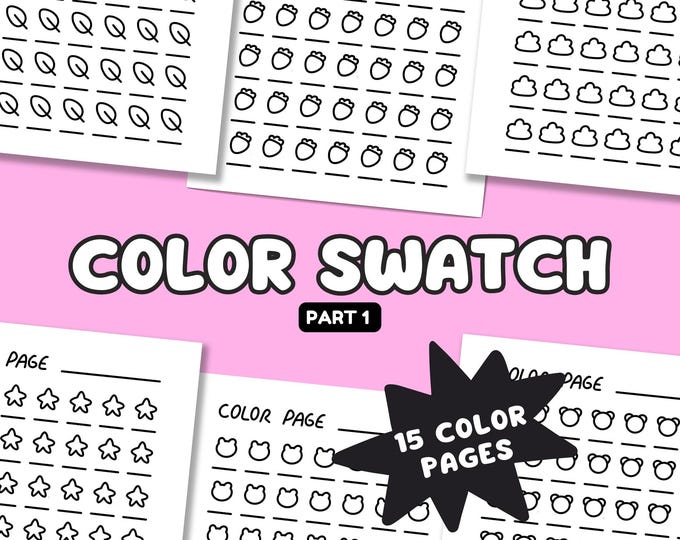 Blank Color Swatch Charts | Printable 15 Color Palette Templates ...