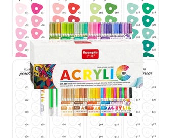 GuangNa 168ピース 高光沢アクリルマーカー スウォッチテンプレート