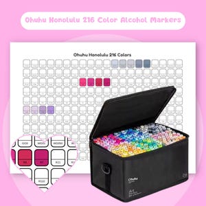 Ohuhu Honolulu 216 Color Swatch Template Printable Color Chart Alcohol Marker  Chromatic Swatch Chart Instant Digital Download PDF