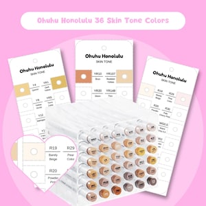 Ohuhu Skin Tone Swatch Chart Printable Ohuhu Honolulu 36 Colors Alcohol Marker Color Swatches PDF Template Mystery Coloring Instant Download