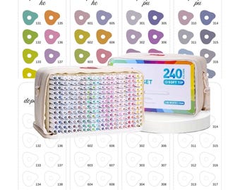 Languo 240ピース アクリルペイントマーカー カラー整理見本