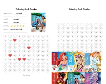 Coloring Book Tracker Printable 100, 50, 40 Pages Variants Digital Coloring Tracker PDF Completion Log Mystery Books Instant Download
