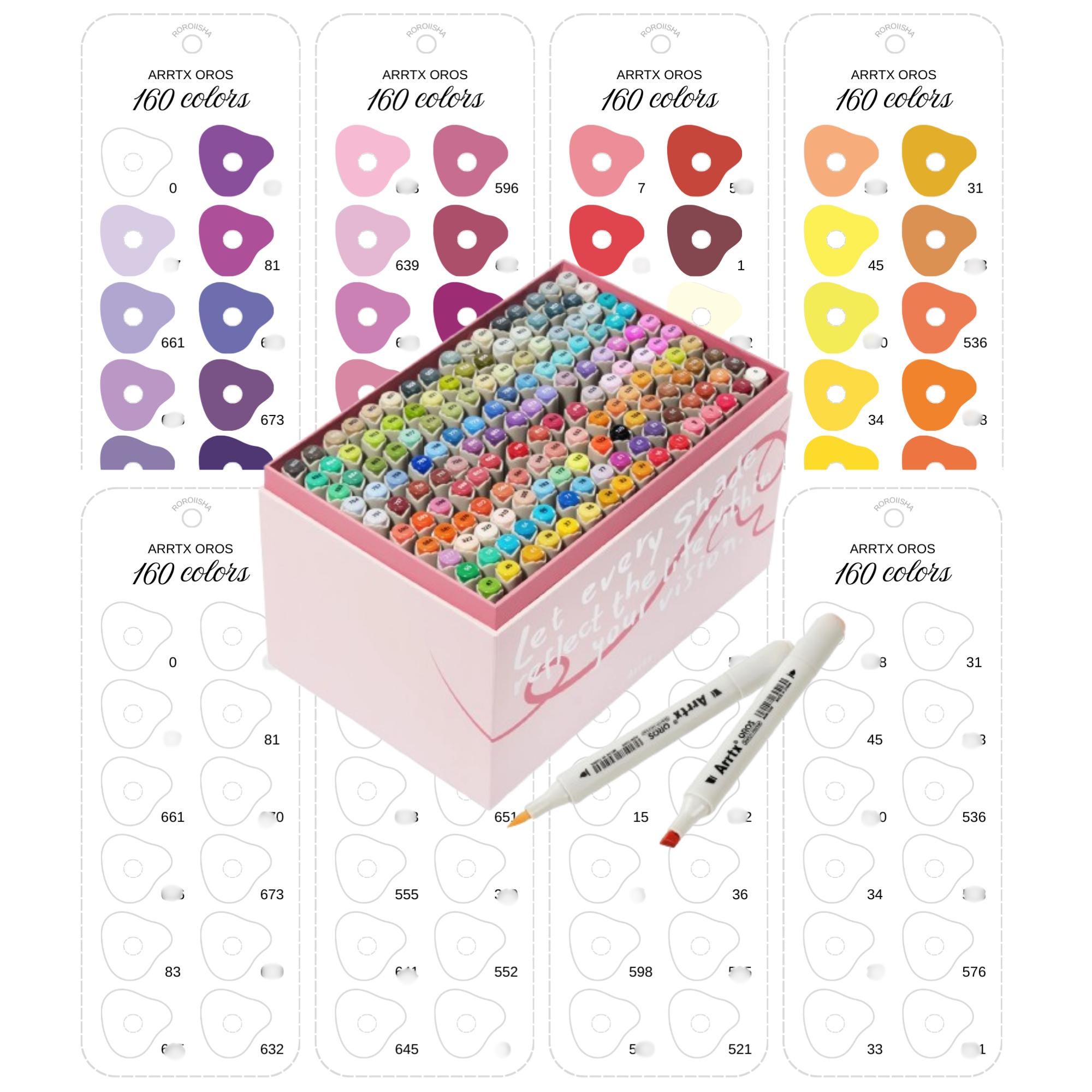 Arrtx OROS 160 Color Swatch Chart Alcohol Markers Printable