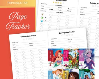 Coloring Book Tracker Printable PDF Coloring Progress Tracker for Mystery Books Marker Log and Rating Chart Instant Download