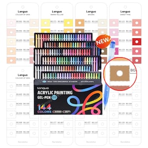 Languo 144 Farben Gelstift Swatch Chart Vorlage Printable Color Tracker PDF Sofortiger Download
