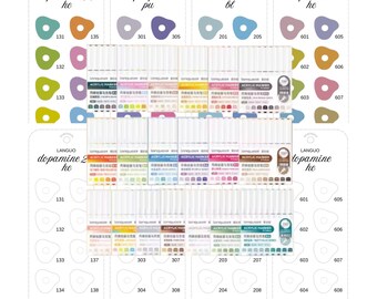Languo 171 Colors Acrylic Marker Swatch Template 19 Series Brush Marker Color Tags Set Printable Swatch Chart Digital PDF Instant Download
