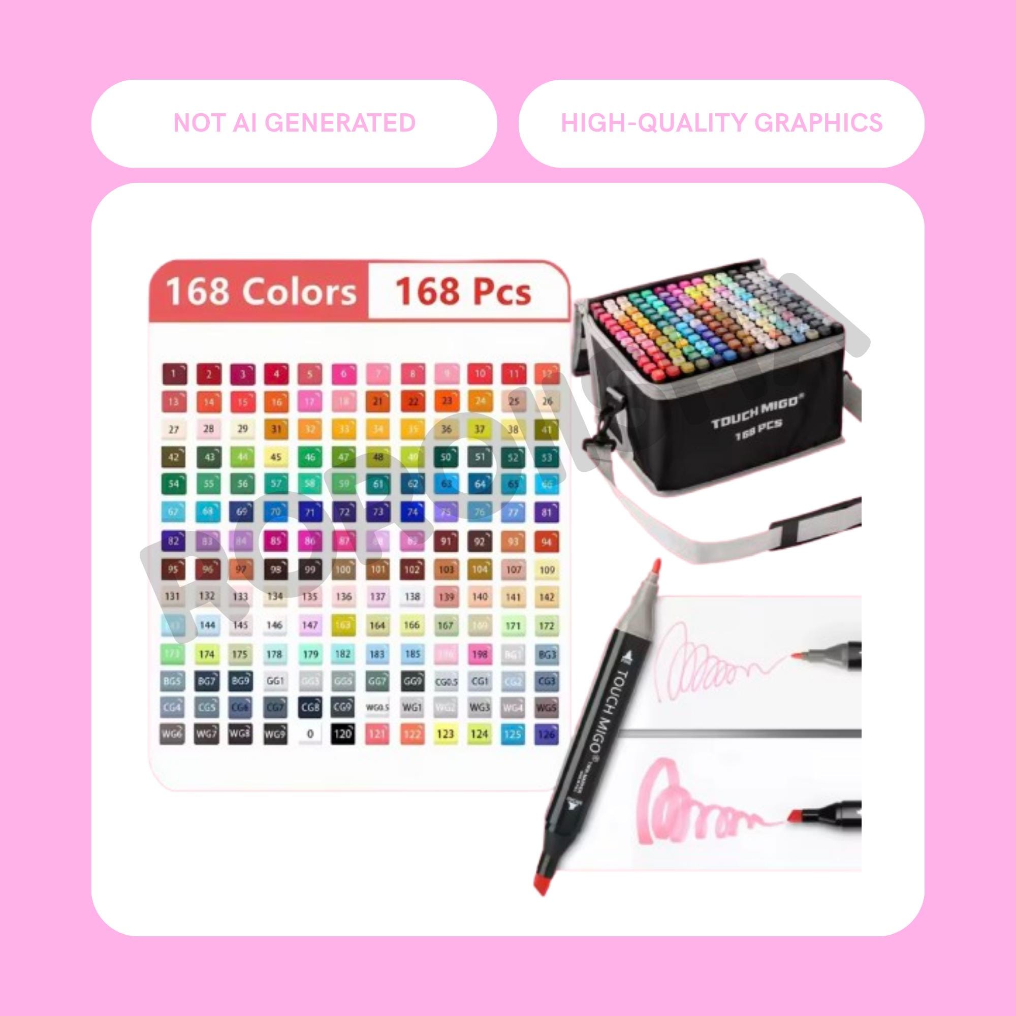 Touch Migo 168 Color Marker Swatch Chart Printable Color Chart Template ...