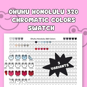 Ohuhu Honolulu 320 Chromatic Swatch Chart Printable Marker Test Sheets Coloring Palette Template Alcohol Marker Chart Digital Download PDF