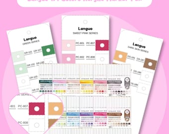 Languo アクリルマーカー見本テンプレート | 14セット | 126色