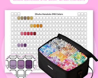Ohuhu Honolulu 342 Color Marker Swatch Chart Alkohol Marker Druckbare Chromatic Swatch Vorlage Farbkarte Digitaler Download PDF Instant Download