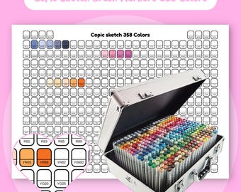 Copic Sketch 358色スウォッチチャートテンプレート（印刷可能PDF