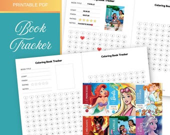 Coloring Book Tracker Printable 100, 50, 40 Pages Variants Digital Coloring Tracker PDF Completion Log Mystery Books Instant Download