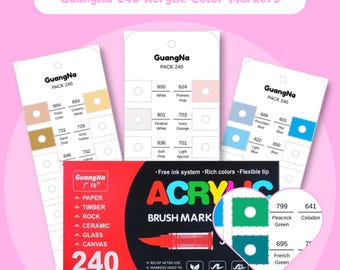 GuangNa 240ピース アクリルブラシマーカー スウォッチ - デジタルPDF