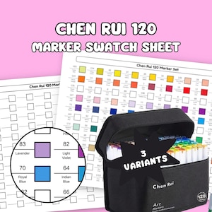 Chen Rui 120 Alkohol Marker Swatch Chart Druckbare Farbkarte Vorlage Digital Marker Swatch Sheet Sofortiger Download PDF