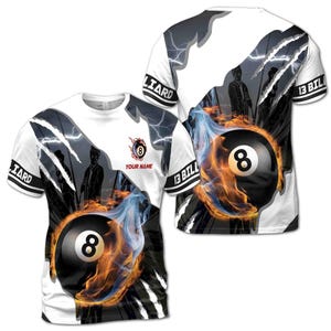Customized Team Name Billiards 8 Balls T-Shirt S-5XL