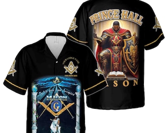 Customize Name Riding The Goat F&AM Prince Hall Mason Hawaiian Shirt S-5XL