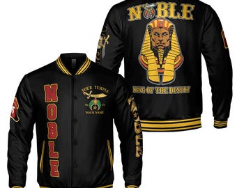 Custom Your Temple And Name King Of The Desert  Shriner Nobles Mystic Baseball Jacket S-5XL