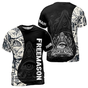 Custom Name Freemason Unlock Your Knowleadge Men&#39;s T-Shirt S-5XL