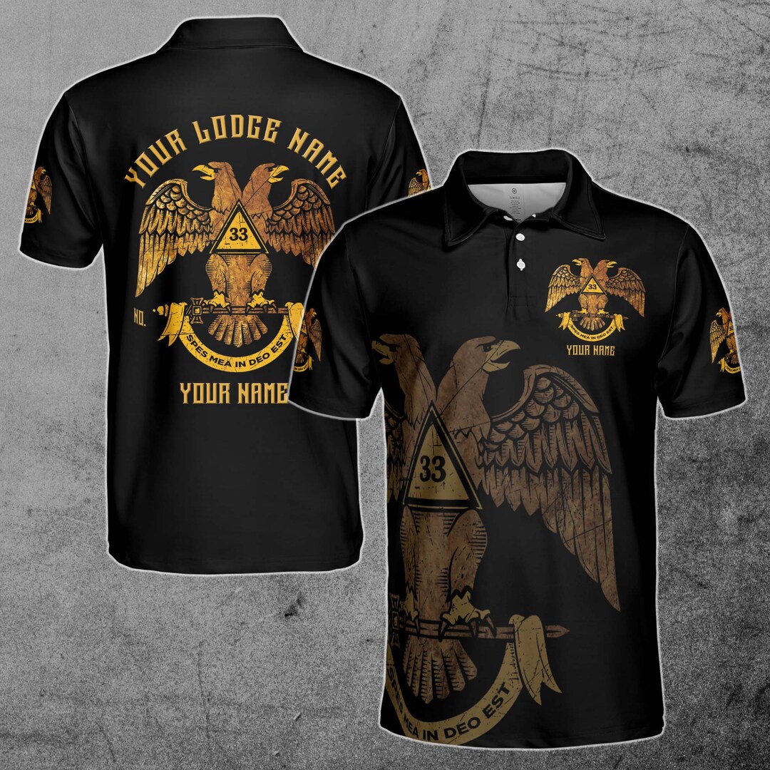 Custom Scottish Rite 33 Degree Emblem Masonic Men's Polo Shirt S5XL Etsy